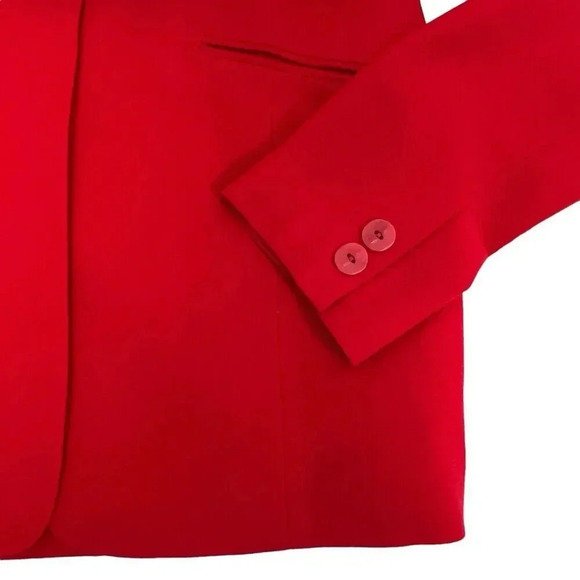 Liz Claiborne Collection Red Wool Long Sleeve Peak Blazer Jacket '90s Y2K VTG 6 - Picture 5 of 7